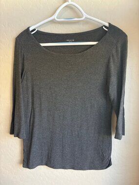 Grace Charcoal Scoop Neck Top Size M